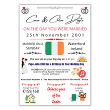 Load image into Gallery viewer, Anniversary Celebration - On The Day You Were Married (Irish Version)