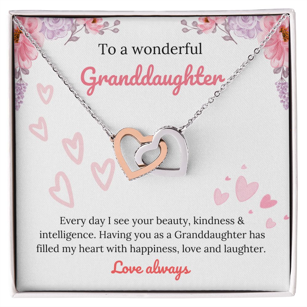 Granddaughters Heart To Heart Necklace & Message Card
