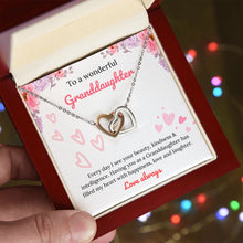 Load image into Gallery viewer, Granddaughters Heart To Heart Necklace &amp; Message Card