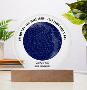 On The Day You Were Born - USA Personalized Circle Acrylic Plaque