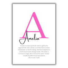 Afbeelding in Gallery-weergave laden, The Meaning Of Any Name - Personalised A4 Print