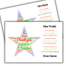 Load image into Gallery viewer, Personalised Teacher Thank You A4 Print