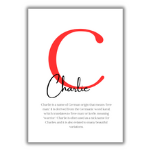 Load image into Gallery viewer, The Meaning Of Any Name - Personalised A4 Print