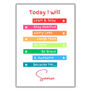 Today I Will - Powerful Quotes Print