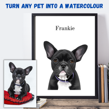 Load image into Gallery viewer, Personalized Pet Portrait - Amazing Watercolor Print!