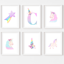 Afbeelding in Gallery-weergave laden, The Unicorn Set - Printable Art with Initals