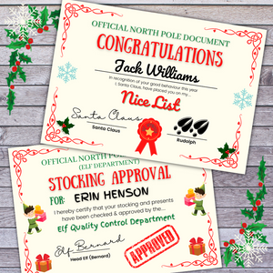 Santa's Nice List Official Certificate - A4 size