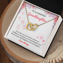Cargar imagen en el visor de la galería, Granddaughters Heart To Heart Necklace &amp; Message Card