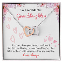 Cargar imagen en el visor de la galería, Granddaughters Heart To Heart Necklace &amp; Message Card