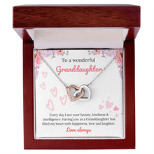 Laden Sie das Bild in den Galerie-Viewer, Granddaughters Heart To Heart Necklace &amp; Message Card